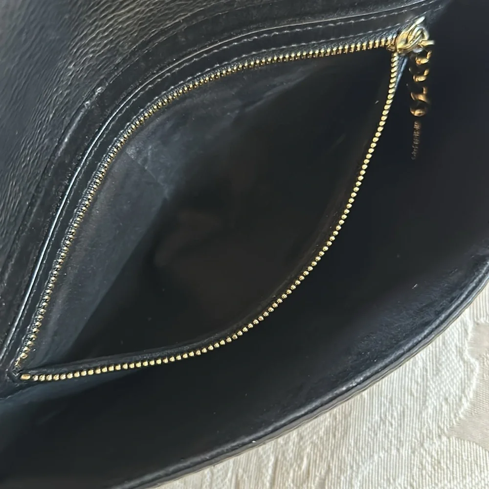 Michael Kors Black Leather Chain Shoulder Clutch